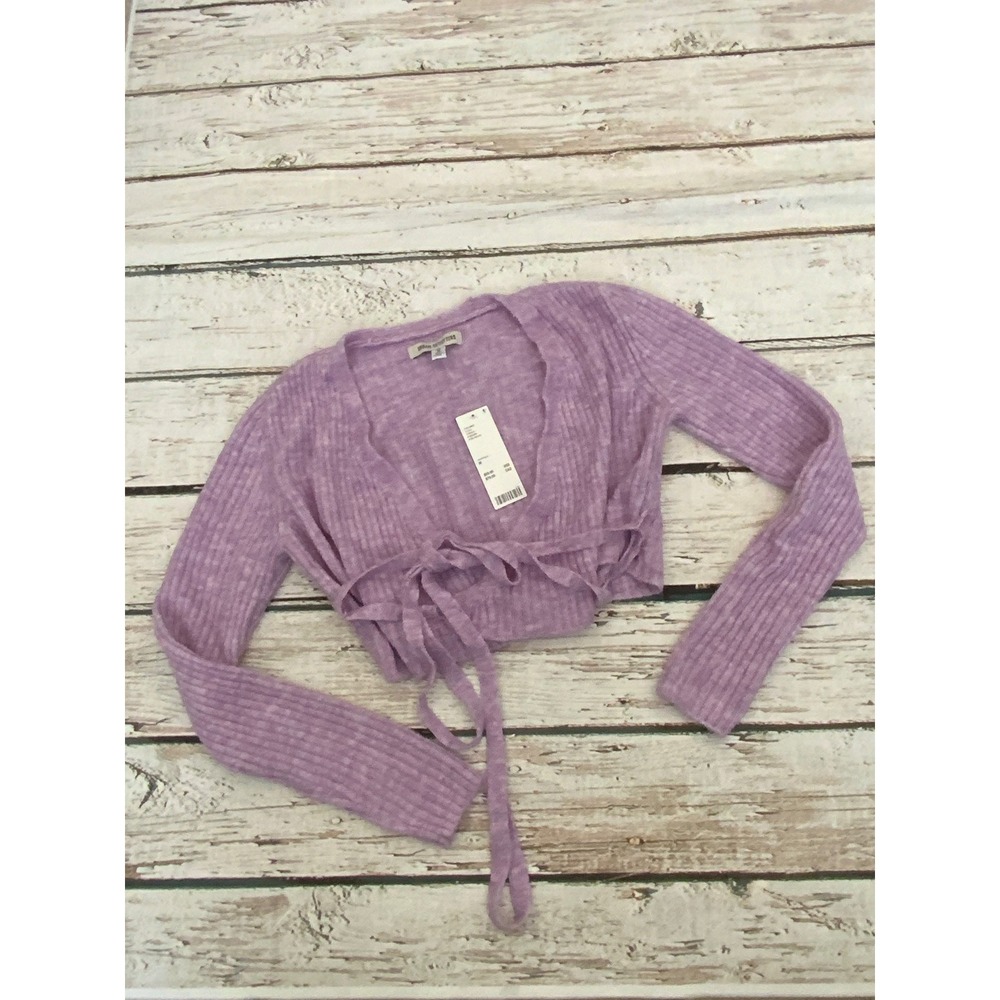 NEW Urban Outfitters Lilac Bibi Wrap Sweater Top Medium Balletcore‎ Coquette Y2K